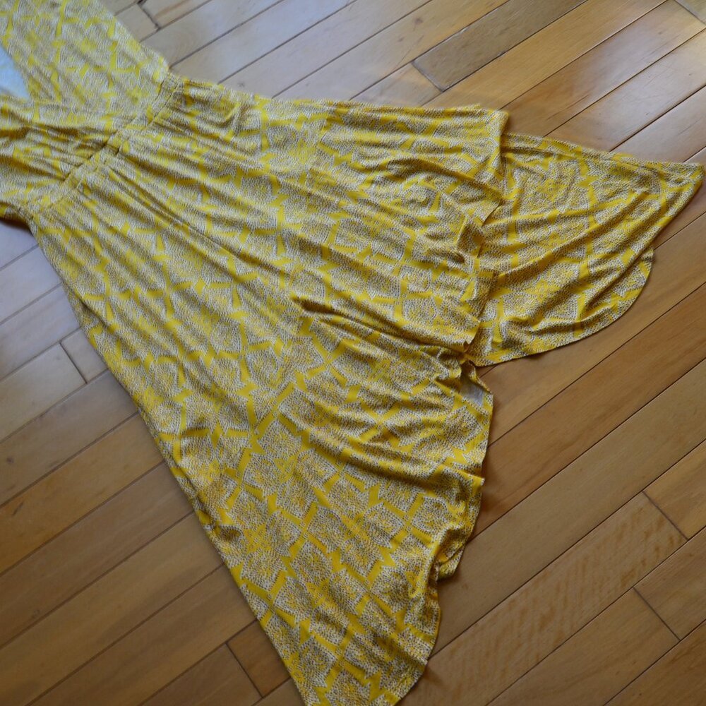 Maeve Yellow Patterned High-Low Dress - Picture 5 of 12